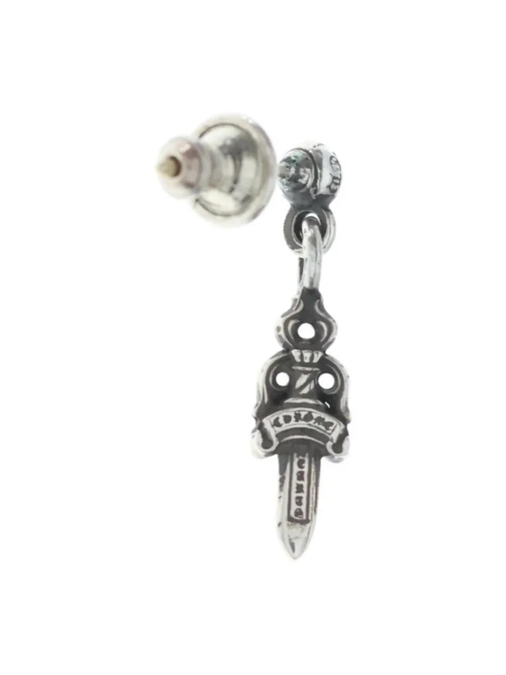 Chrome Hearts Drp Stck Dggr Stack Dagger Drop Silver Earrings
